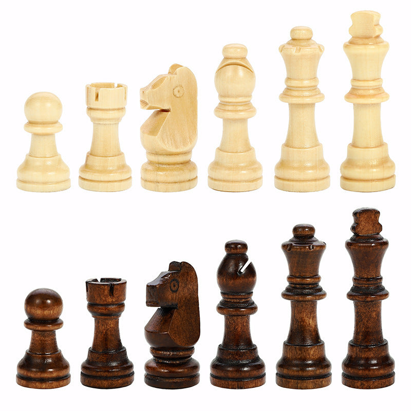 Eco-Friendly Wooden Chess Pieces - Compatible with 24x24cm to 39x39cm Boards