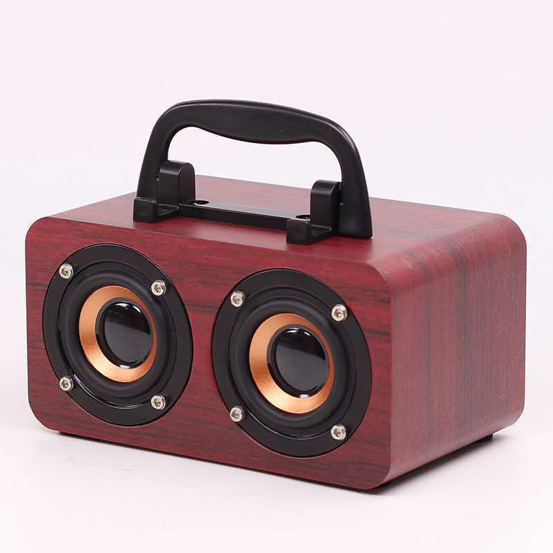 Wooden Bluetooth Speaker with Radio and Voice Prompt - 10W, 8-Hour Playtime