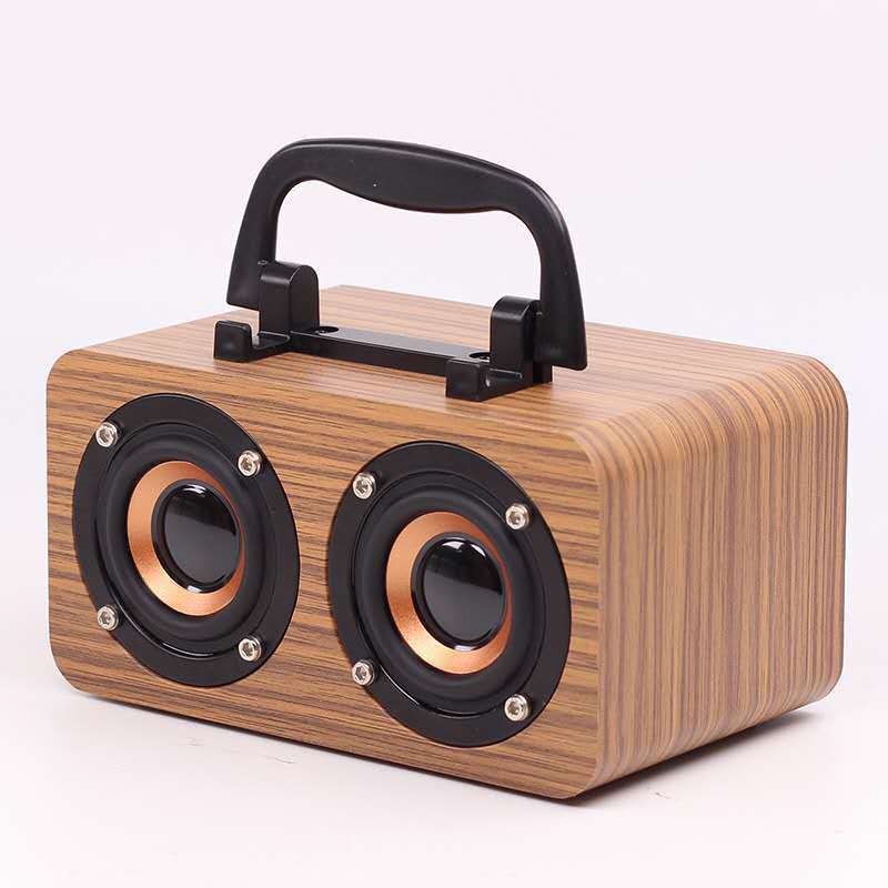 Wooden Bluetooth Speaker with Radio and Voice Prompt - 10W, 8-Hour Playtime